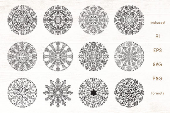 12 Floral Mandala Vectors Pack for Blog and Web Design