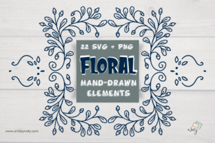 22 Floral Hand-drawn Elements for Crafting and Design