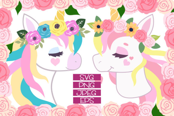 Beautiful Floral Unicorn Designs for Illustrations and Graphics