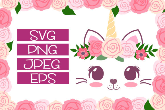 Caticorn Floral Fun Designs: Whimsical Graphics for Creative Projects