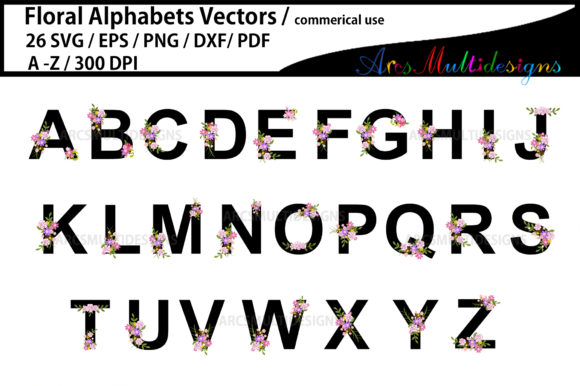 Floral Alphabet Letters - A Versatile Graphic Design Asset