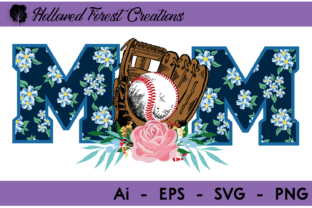 Floral Baseball Mom Graphics for Branding and Illustrations