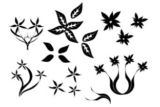 Floral Black Ornament Graphics for Handmade Creations