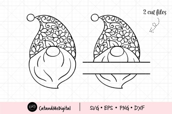 Floral Christmas Gnome Monogram Frame - A Graphic Illustration for Seasonal Design