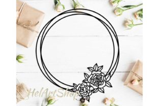 Floral Circle Frame Graphics for Crafts