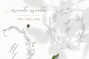 Floral Decorative Ornate Wreaths Clipart for Crafting