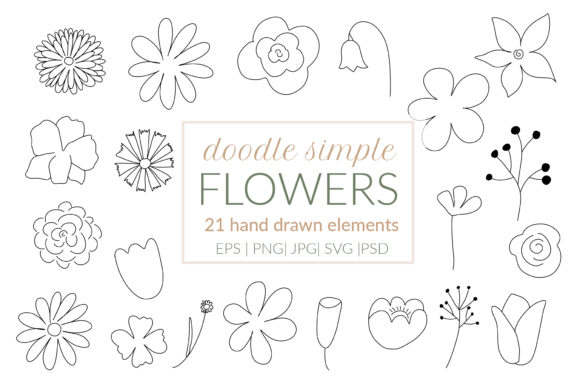 Floral Doodle Svg for Embroidery Projects