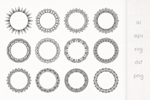 Floral Mandala Frames - Vector Pack for Graphics and Illustrations