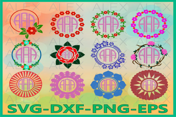 Floral Monogram Frames - Graphics for Handmade Creations