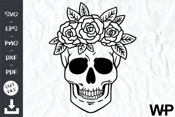 Floral Skull SVG for Embroidery Projects