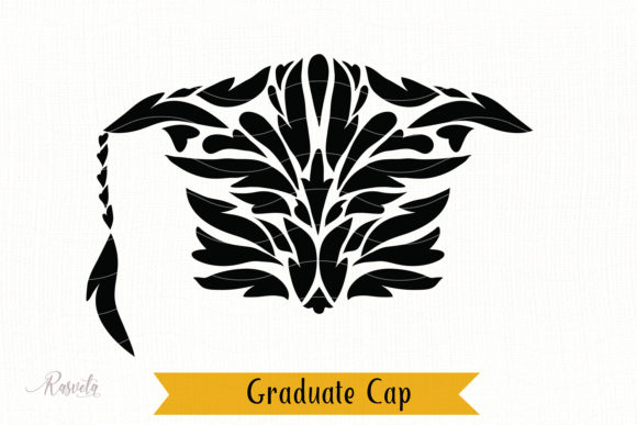 Graduate Hat in a Floral Ornament - A Versatile Graphic Asset