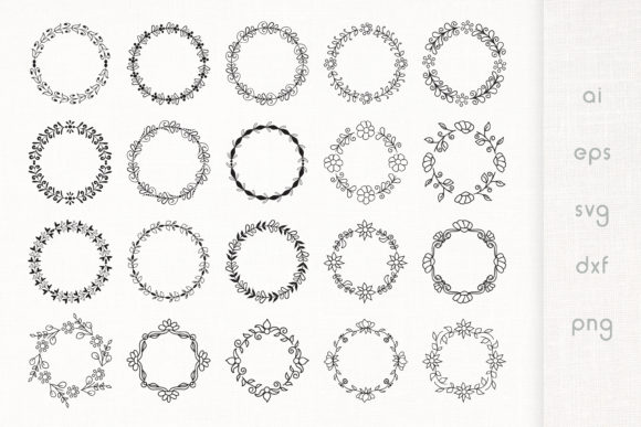 Hand Drawn Floral Frames Pack of 20 Review