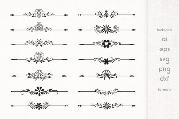 Handmade Floral Dividers Set for Crafting and Graphics