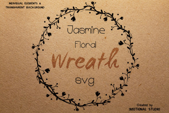 Jasmine Floral Wreath Graphics for Digital Products