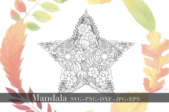Mandala - Floral Star Bouquet Graphics