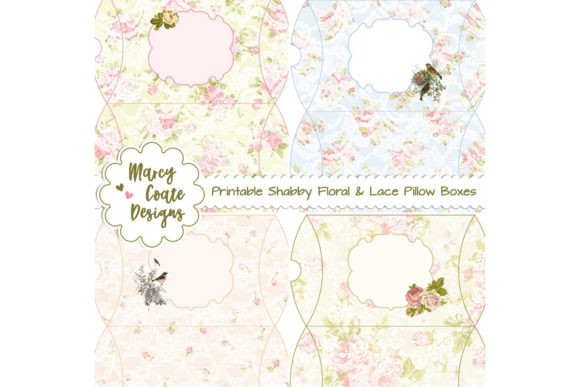 Shabby Floral Lace Box Set 3D SVG for Gift Boxes