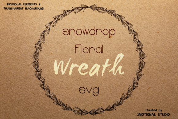 Snowdrop Floral Wreath Graphics for Handmade Creations