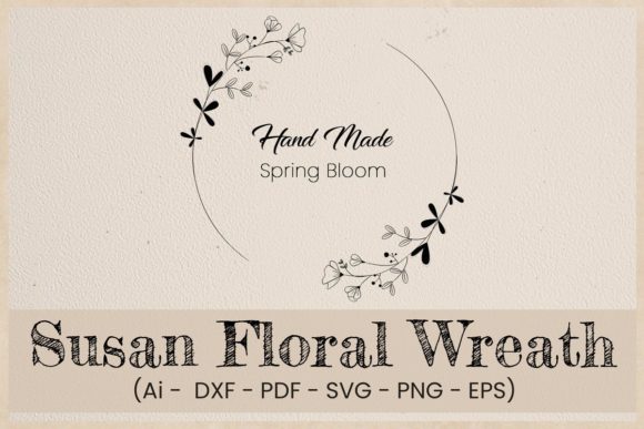 Susan Floral Wreath Clipart for Branding and Design