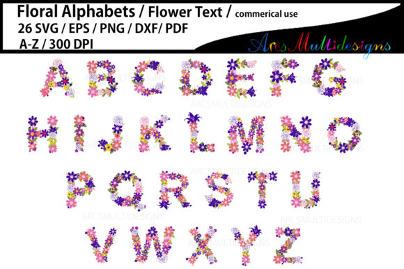 Wedding Floral Alphabet Bundle a - Z Graphics